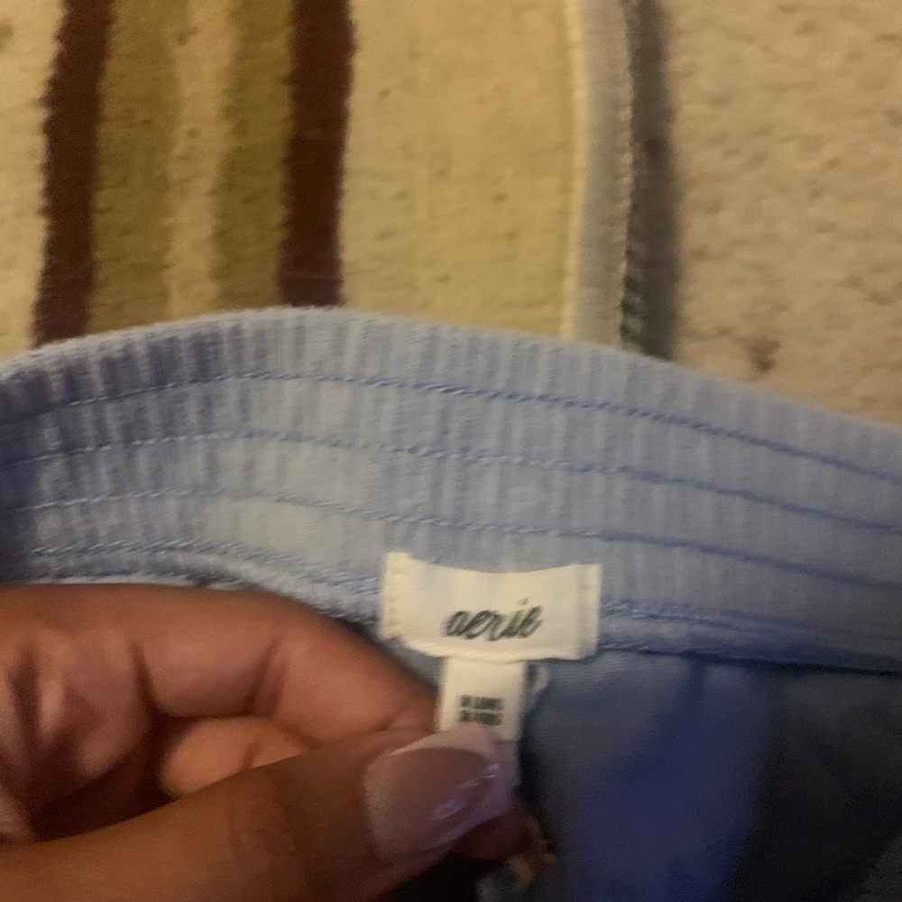 Light Blue Ribbed Pants - Picture 2 of 3